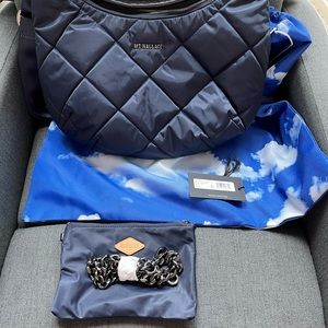 NWOT MZ Wallace Quilted Bowery Shoulder Bag, Dawn